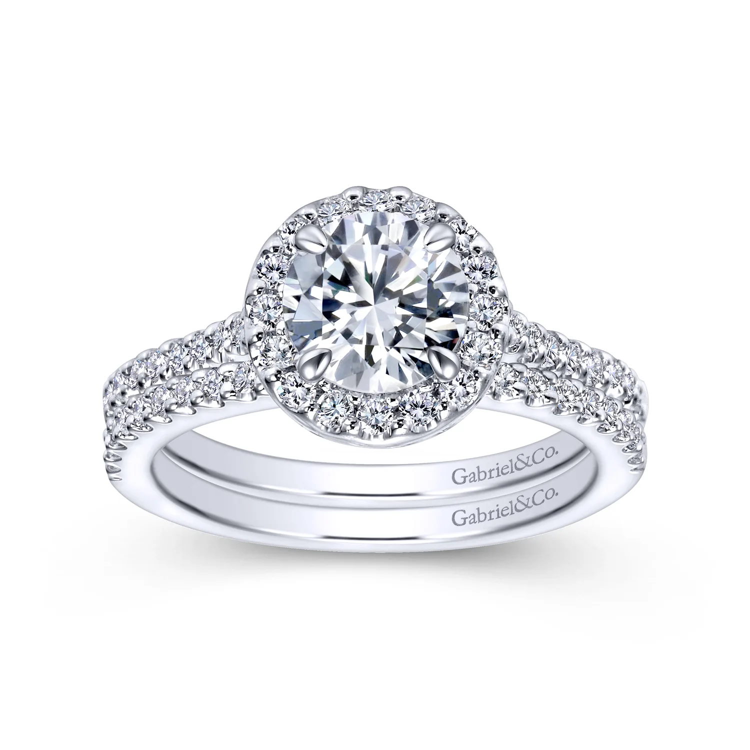 Diamond Matching Wedding Band in 14K White Gold, photograph 4