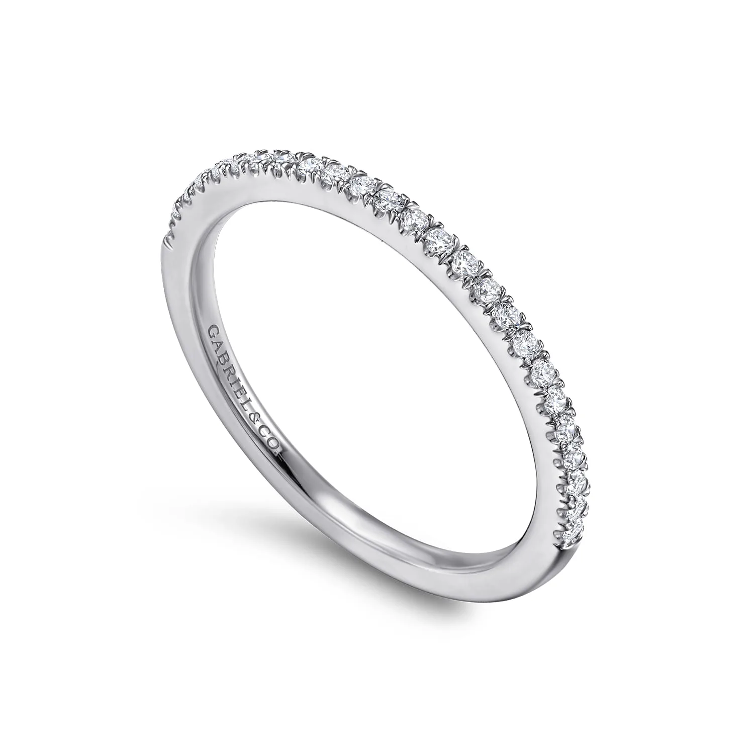 Diamond Matching Wedding Band in 14K White Gold, photograph 3