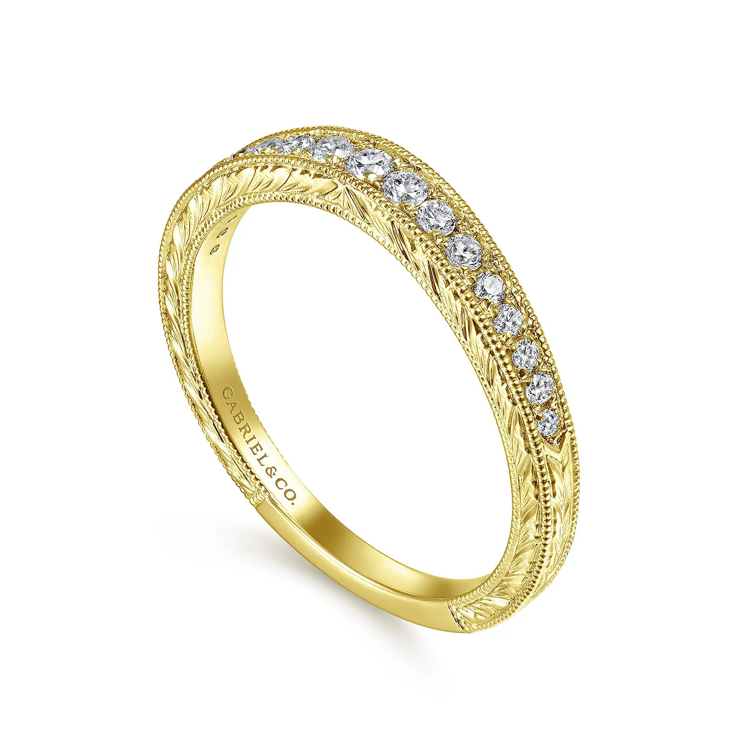Matching Diamond Wedding Band in 14K Yellow Gold, photograph 3