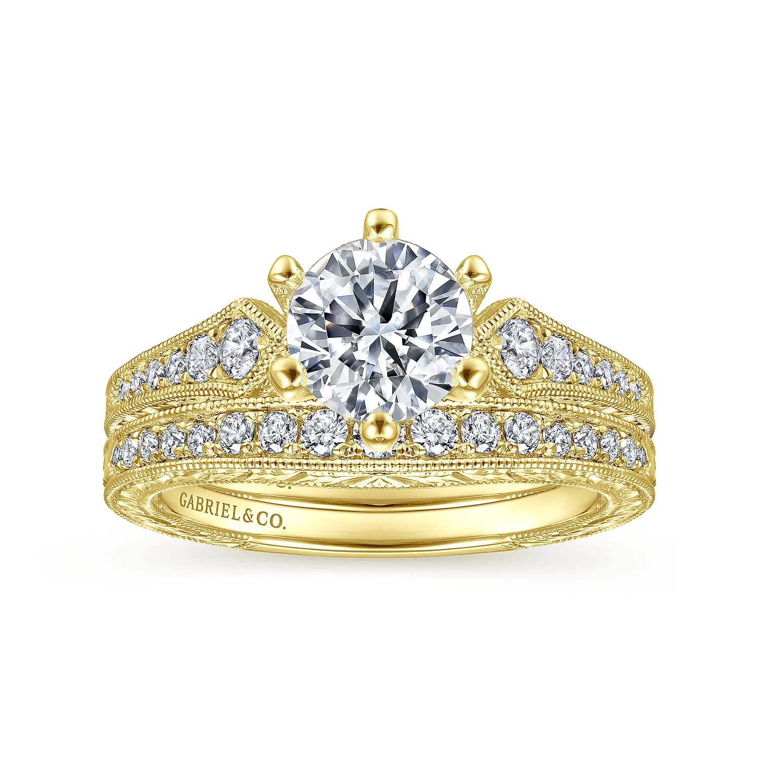 Matching Diamond Wedding Band in 14K Yellow Gold, photograph 4