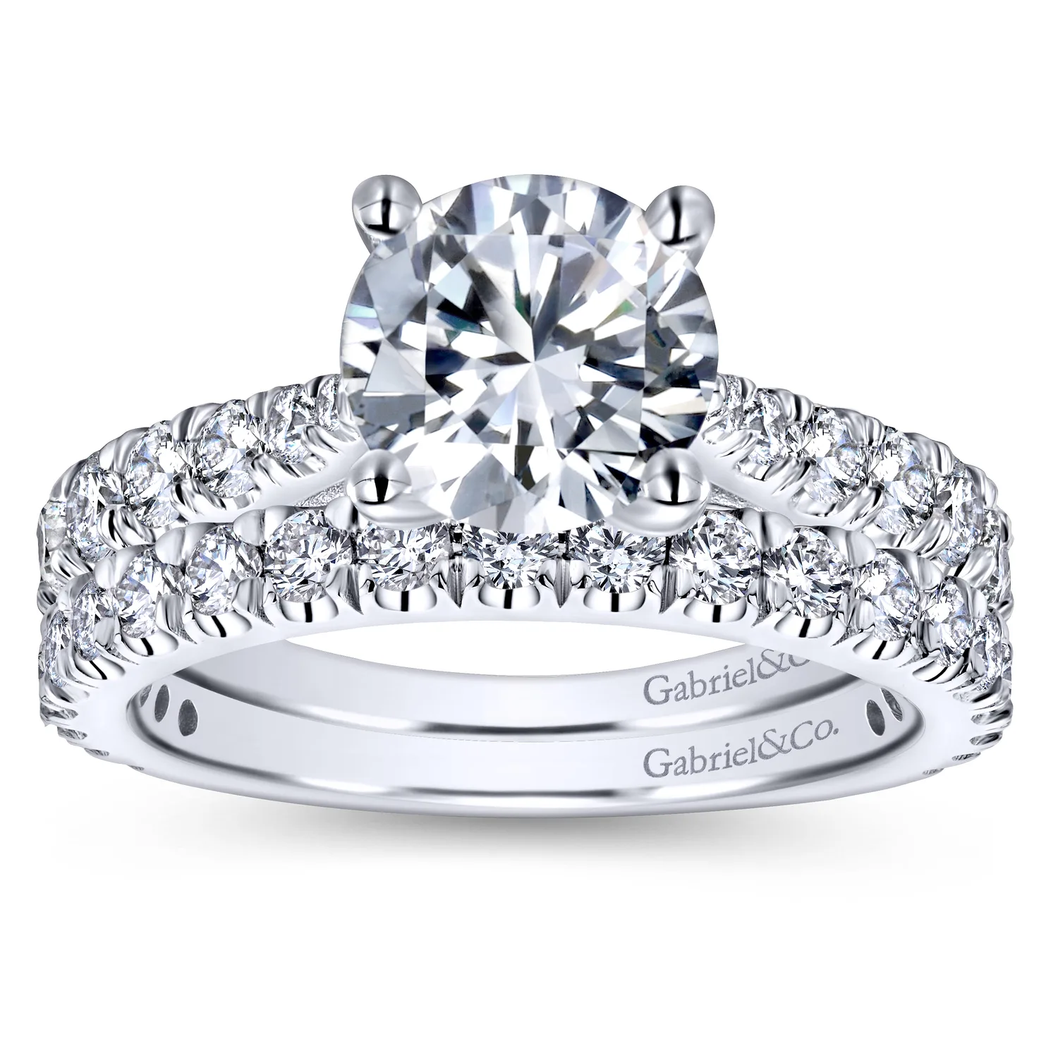 Diamond Matching Wedding Band in 14K White Gold, photograph 4