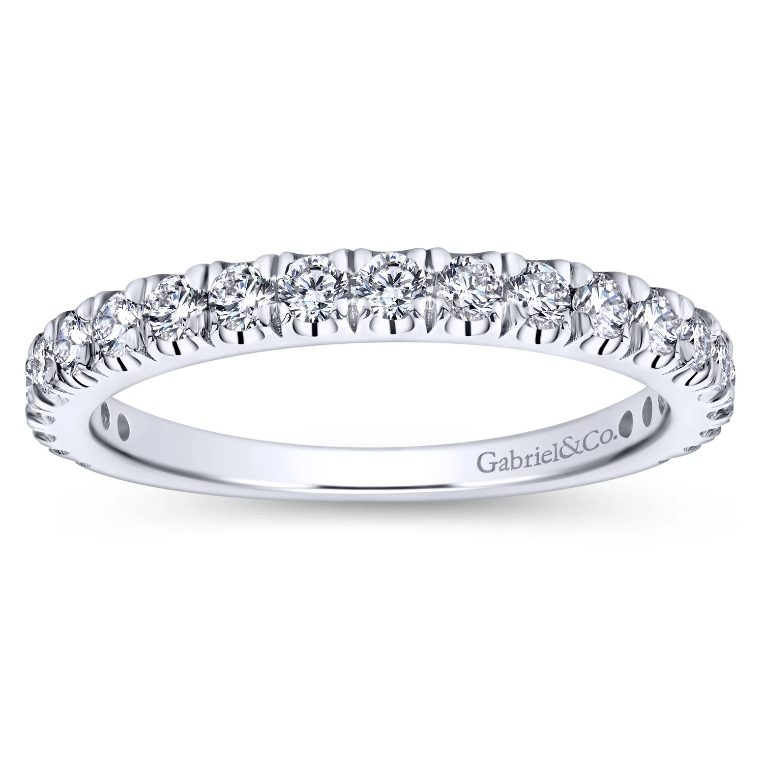Diamond Matching Wedding Band in 14K White Gold, photograph 5