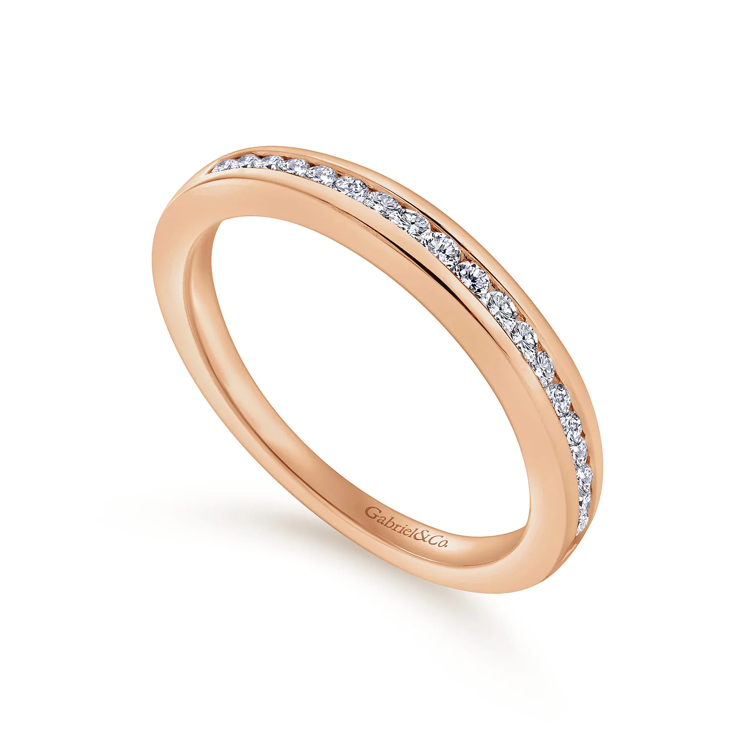 Matching Diamond Wedding Band in 14K Rose Gold, photograph 3