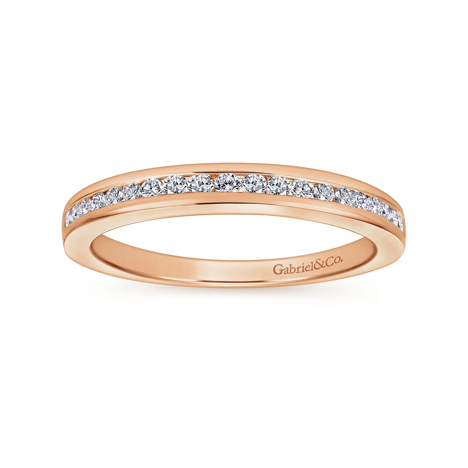 Matching Diamond Wedding Band in 14K Rose Gold, photograph 5