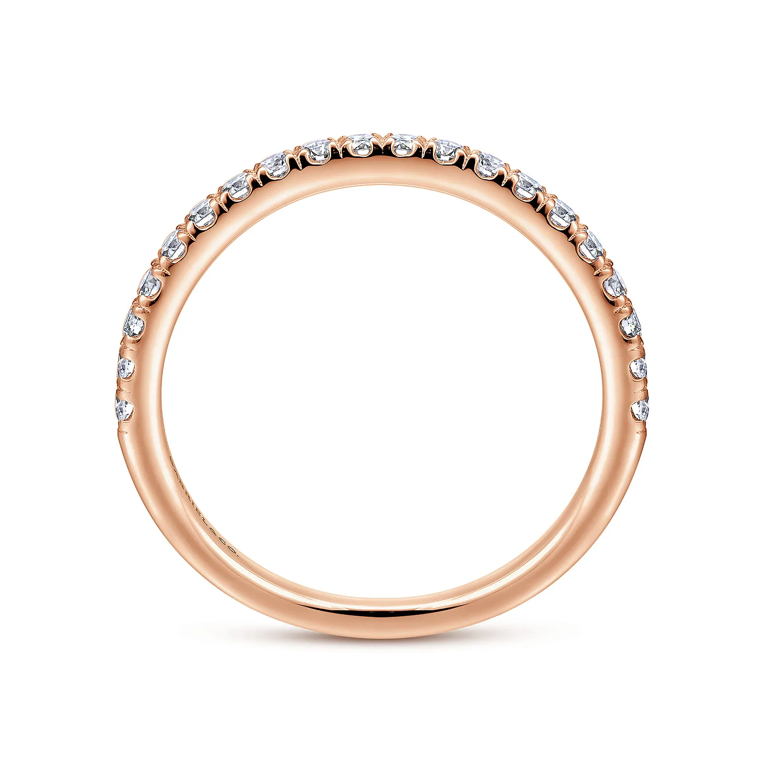 Matching Diamond Wedding Band in 14K Rose Gold, photograph 2