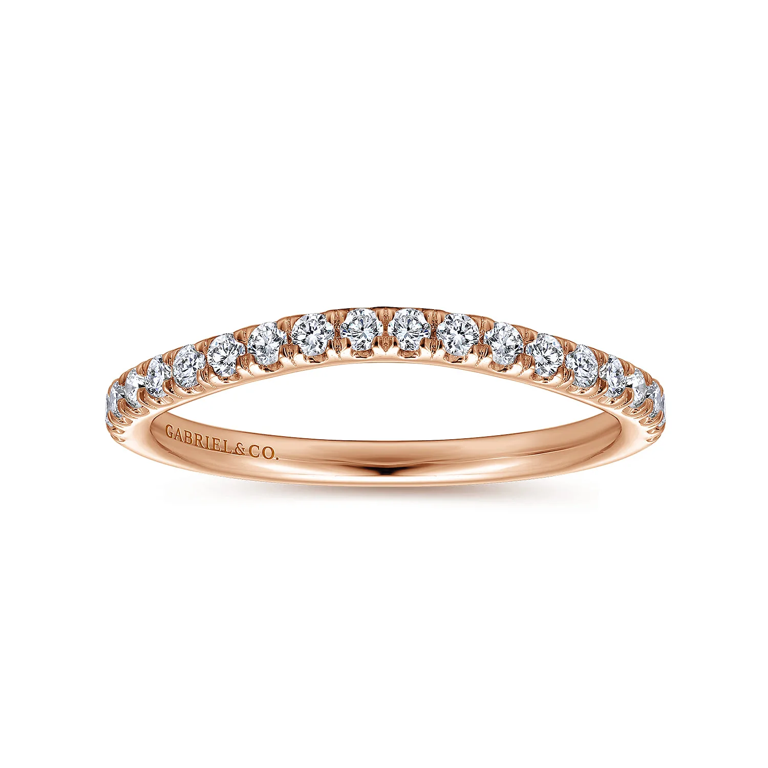 Matching Diamond Wedding Band in 14K Rose Gold, photograph 5