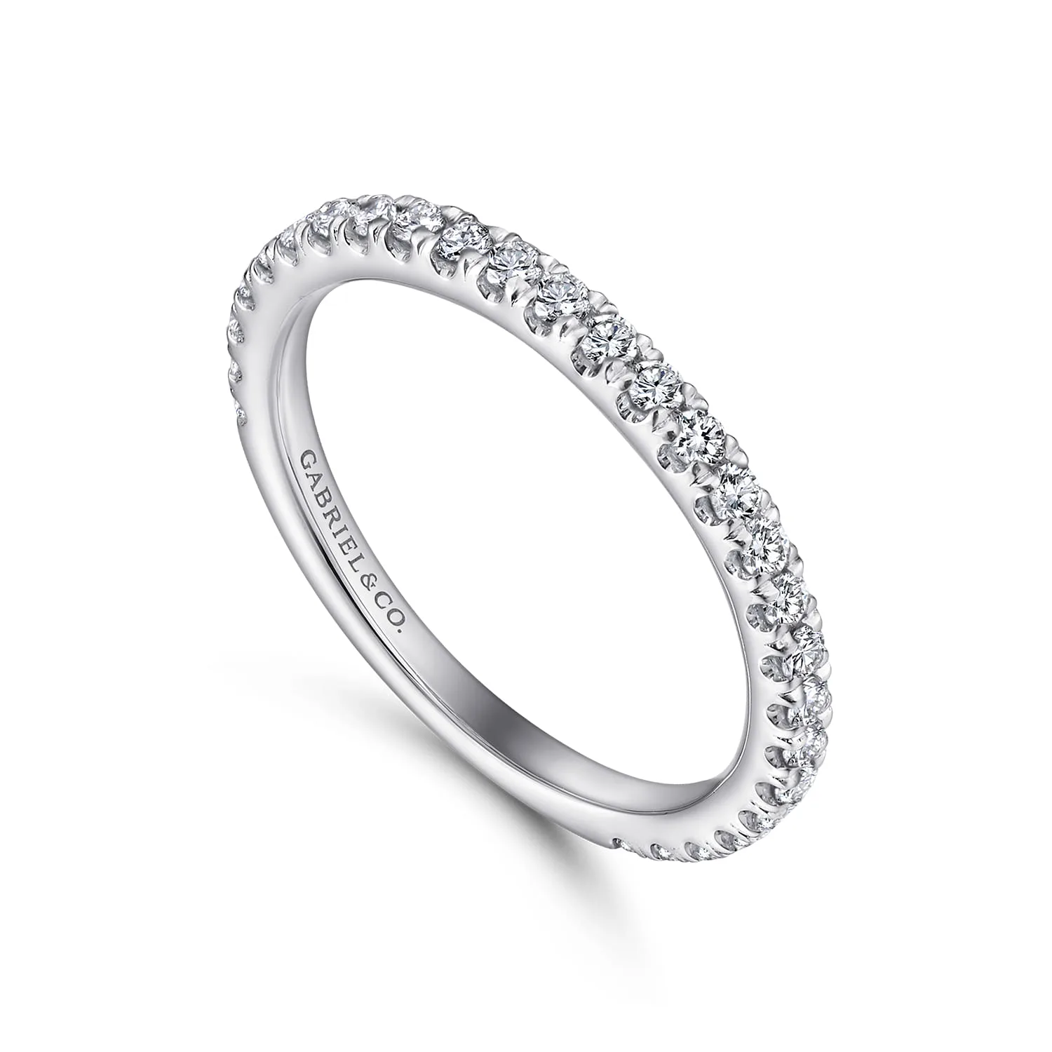 Diamond Matching Wedding Band in 14K White Gold, photograph 3