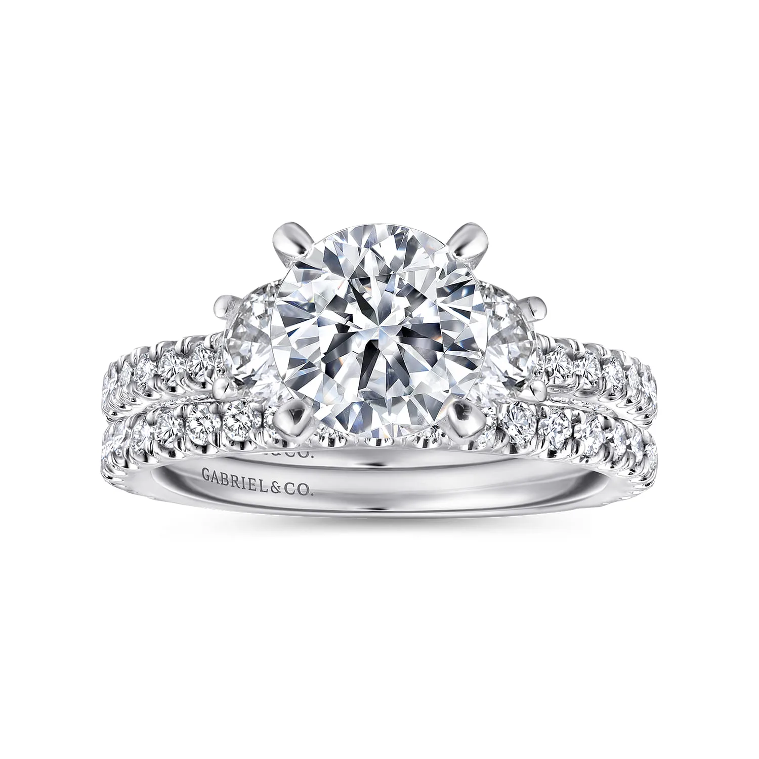 Diamond Matching Wedding Band in 14K White Gold, photograph 4