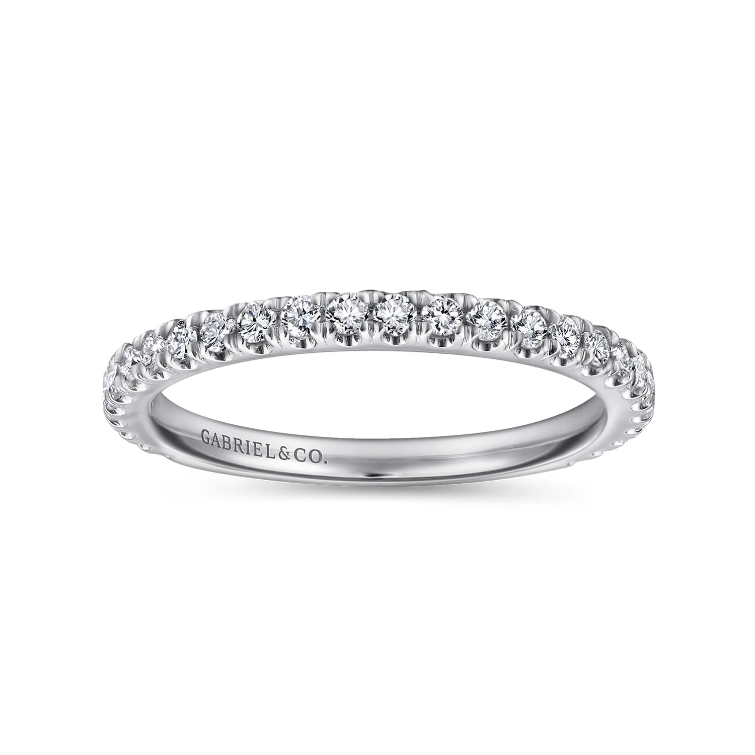 Diamond Matching Wedding Band in 14K White Gold, photograph 5
