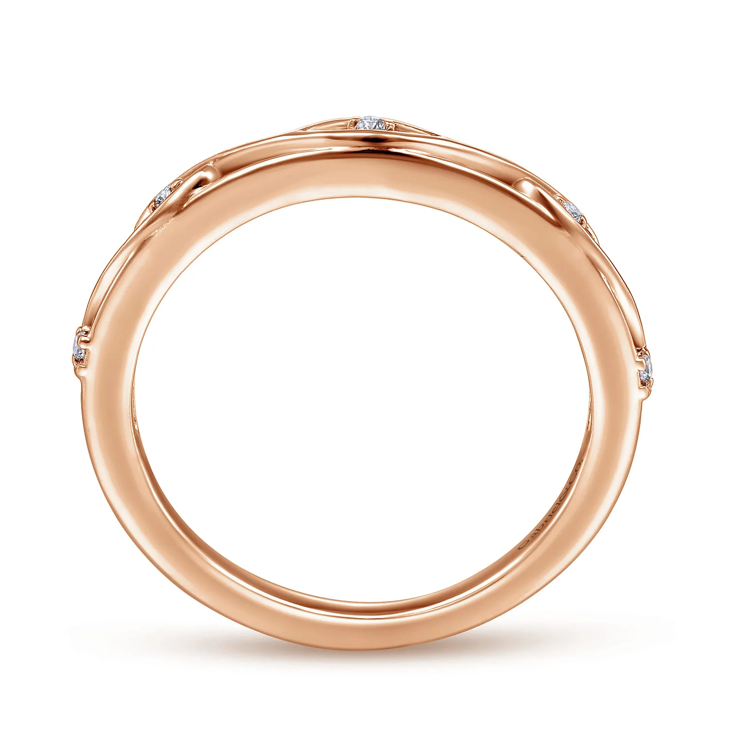 Matching Diamond Wedding Band in 14K Rose Gold, photograph 2