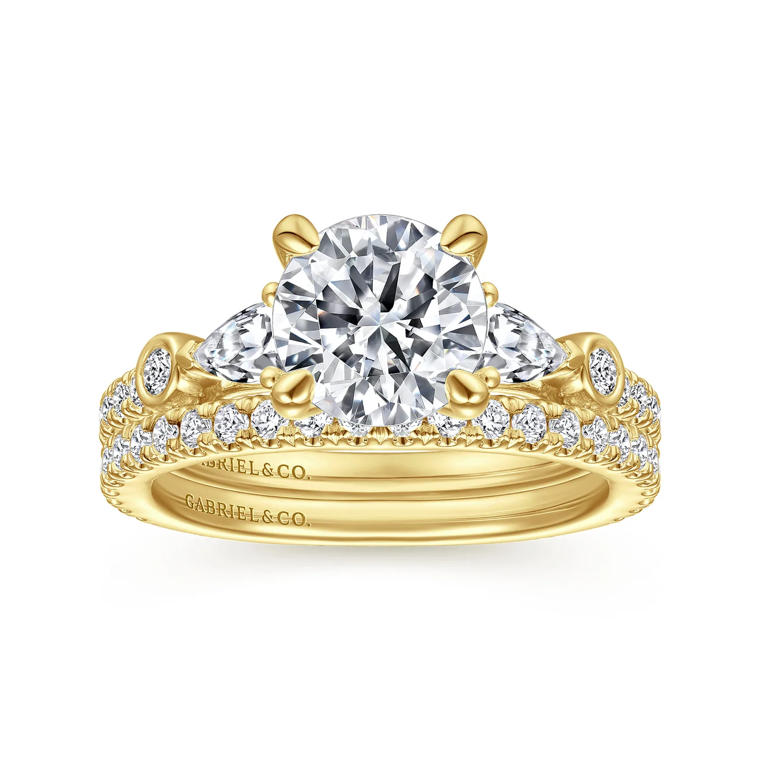 Diamond Matching Wedding Band in 14K Yellow Gold, photograph 4