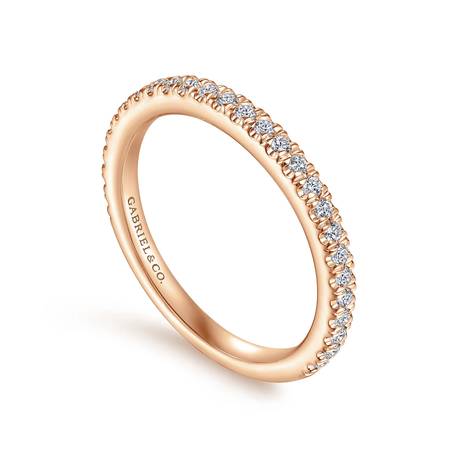 Diamond Matching Wedding Band in 14K Rose Gold, photograph 3