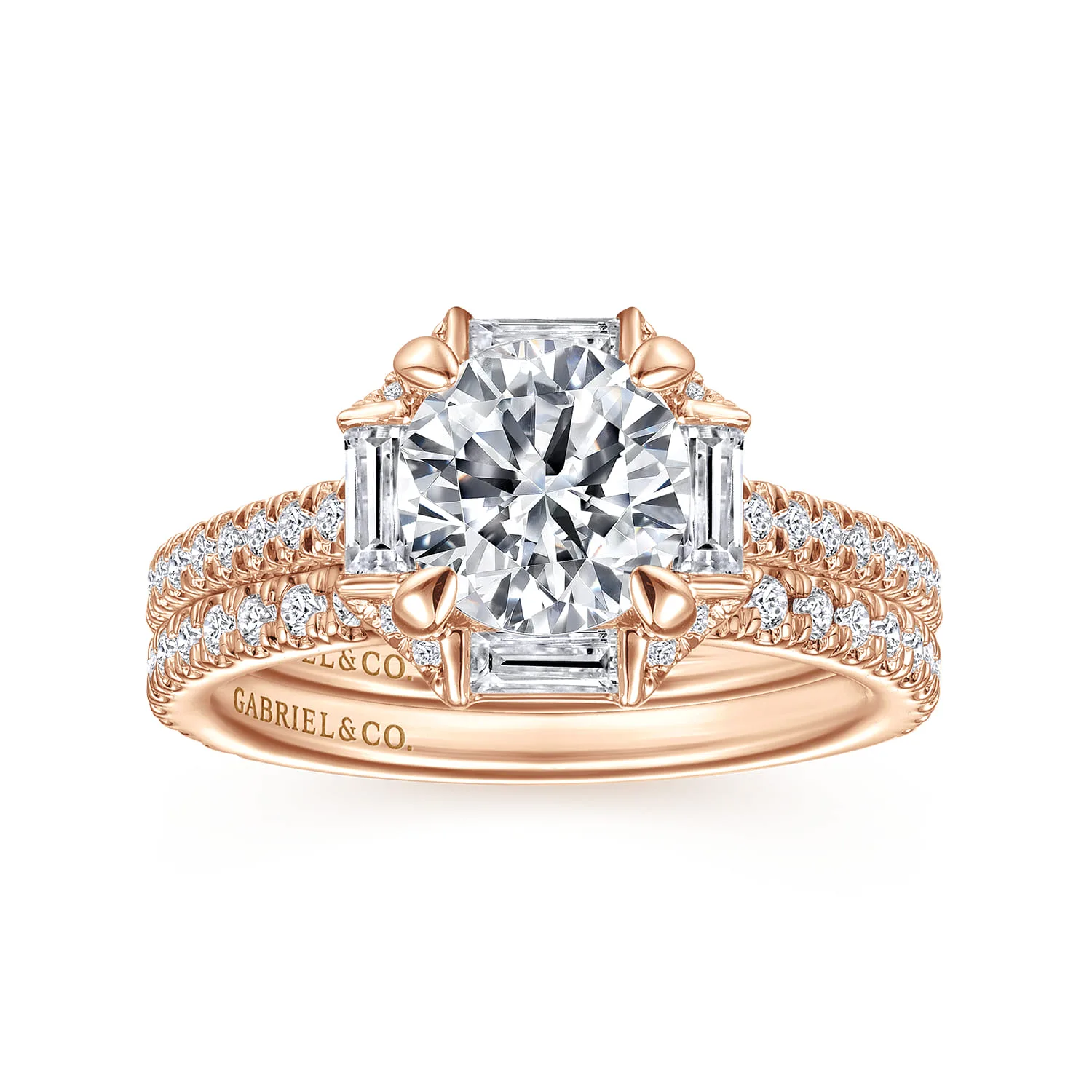 Diamond Matching Wedding Band in 14K Rose Gold, photograph 4