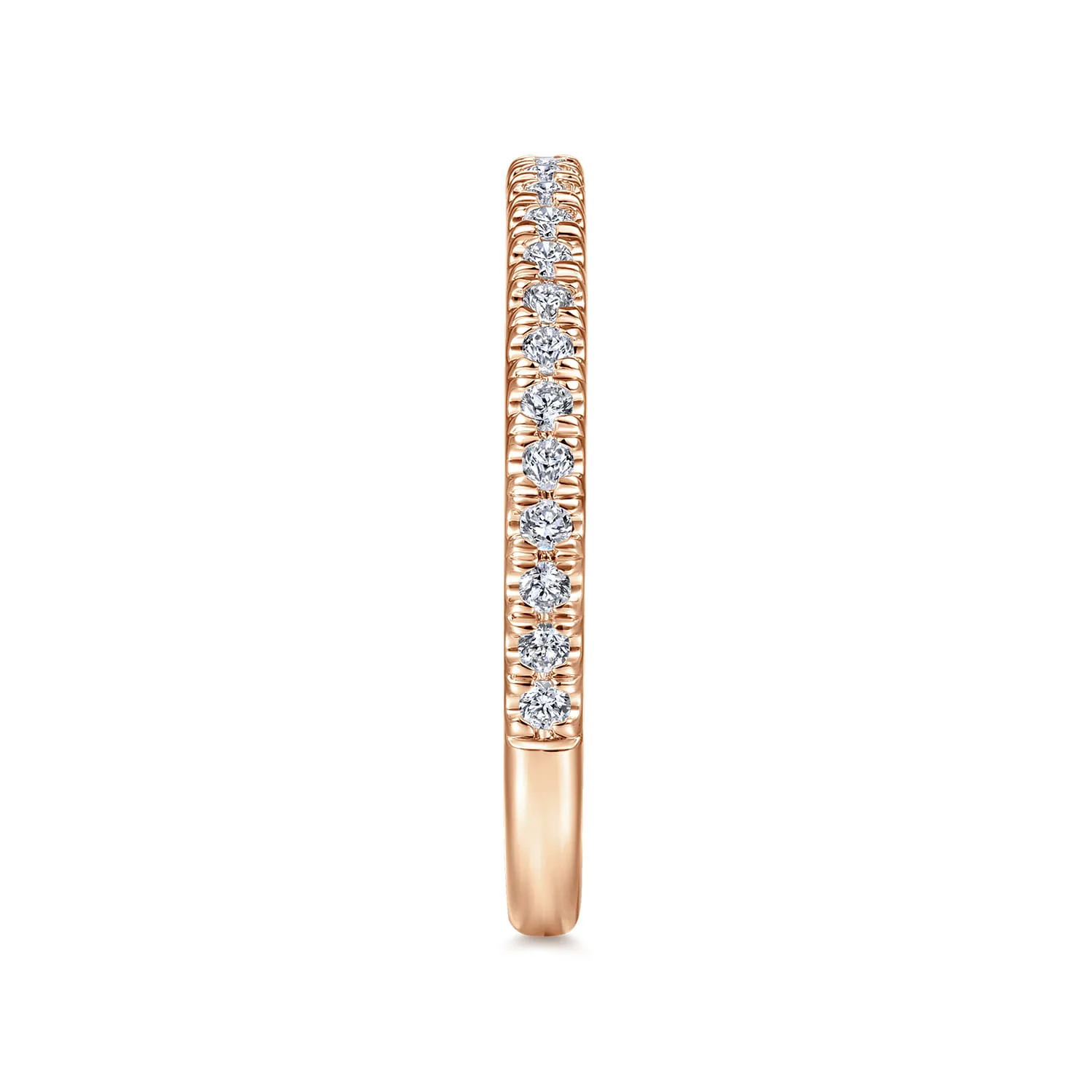 Diamond Matching Wedding Band in 14K Rose Gold, photograph 5