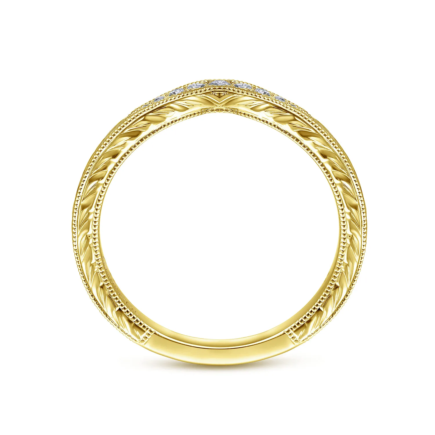 Diamond Matching Wedding Band in 14K Yellow Gold, photograph 2