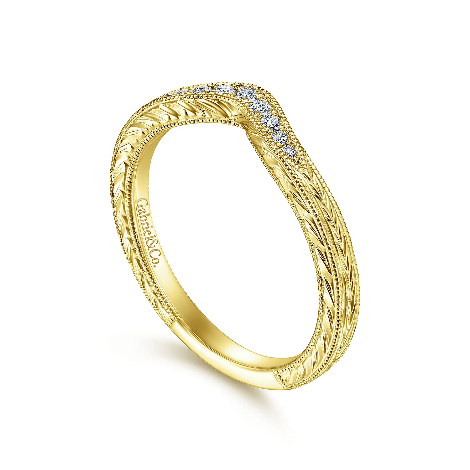 Diamond Matching Wedding Band in 14K Yellow Gold, photograph 3