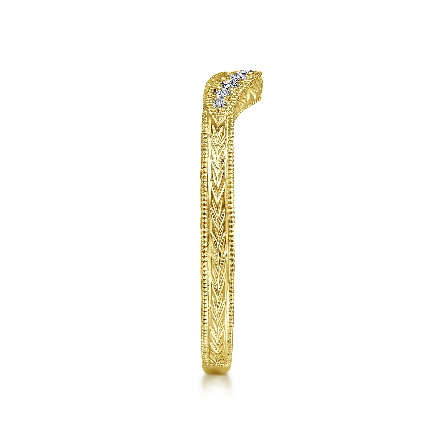 Diamond Matching Wedding Band in 14K Yellow Gold, photograph 5