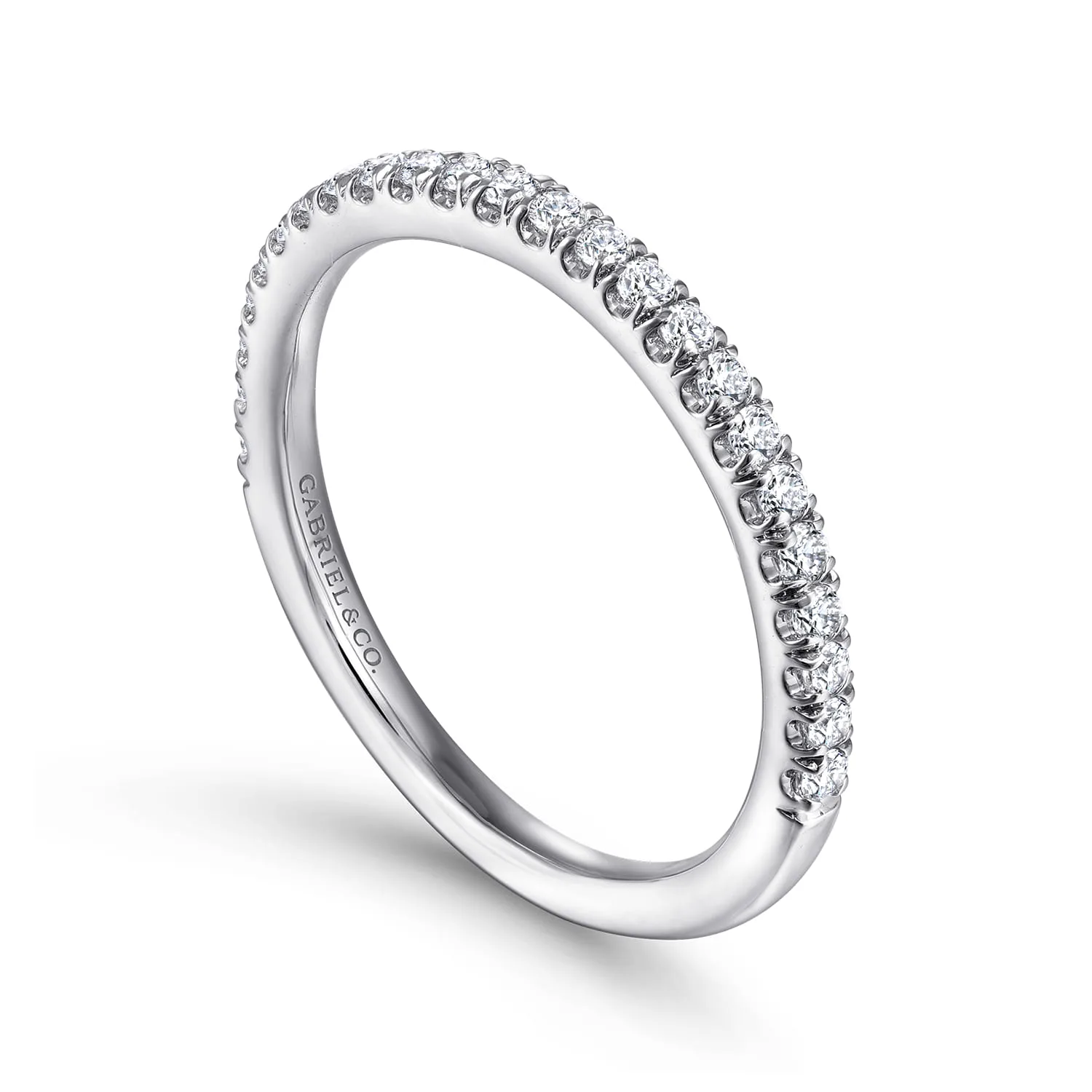 Diamond Matching Wedding Band in 14K White Gold, photograph 3