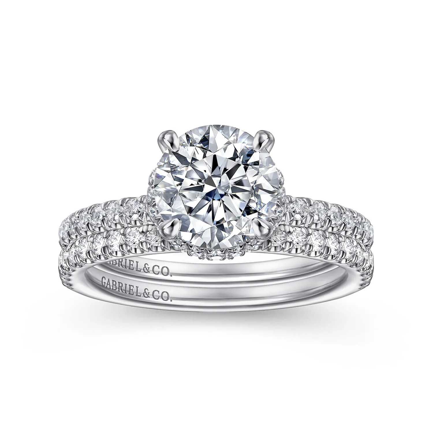 Diamond Matching Wedding Band in 14K White Gold, photograph 4