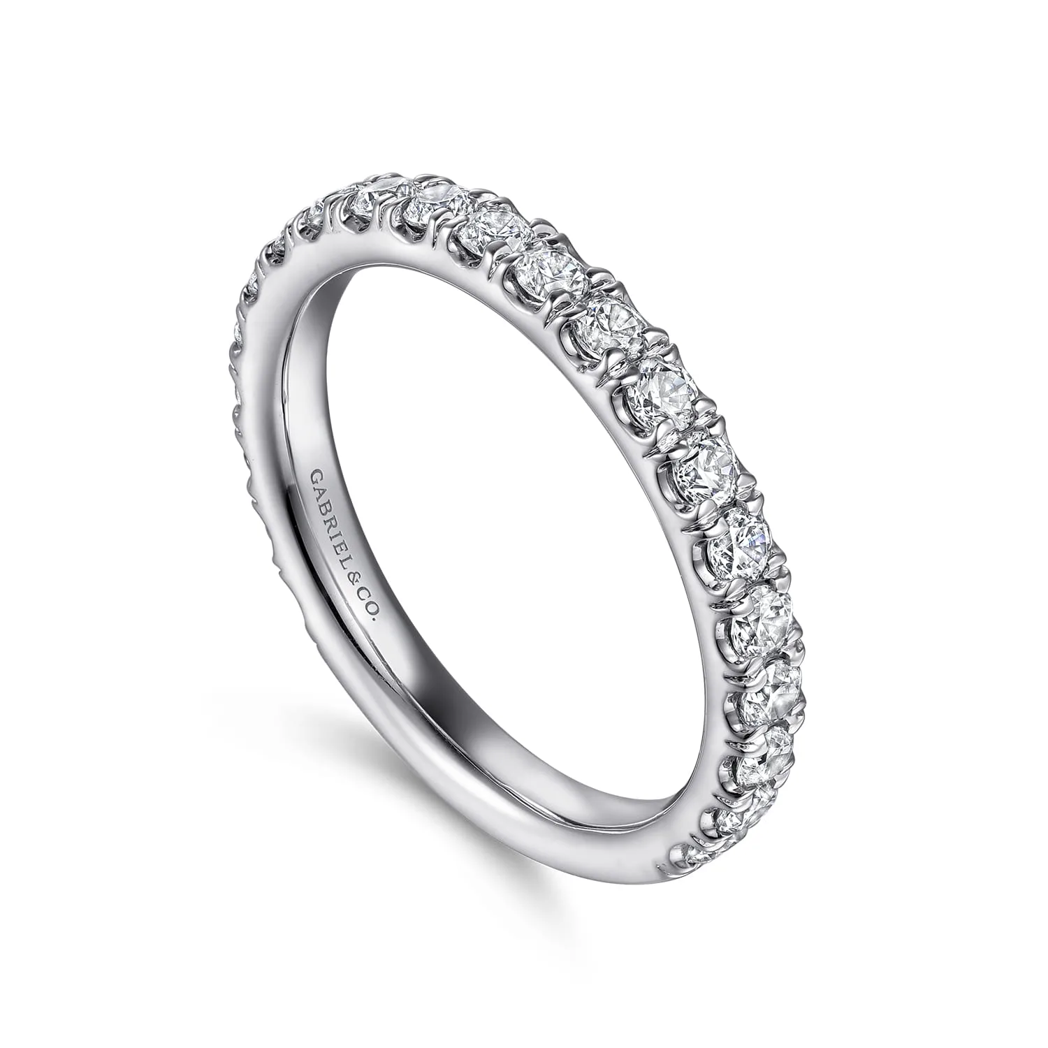Diamond Matching Wedding Band in 14K White Gold, photograph 3