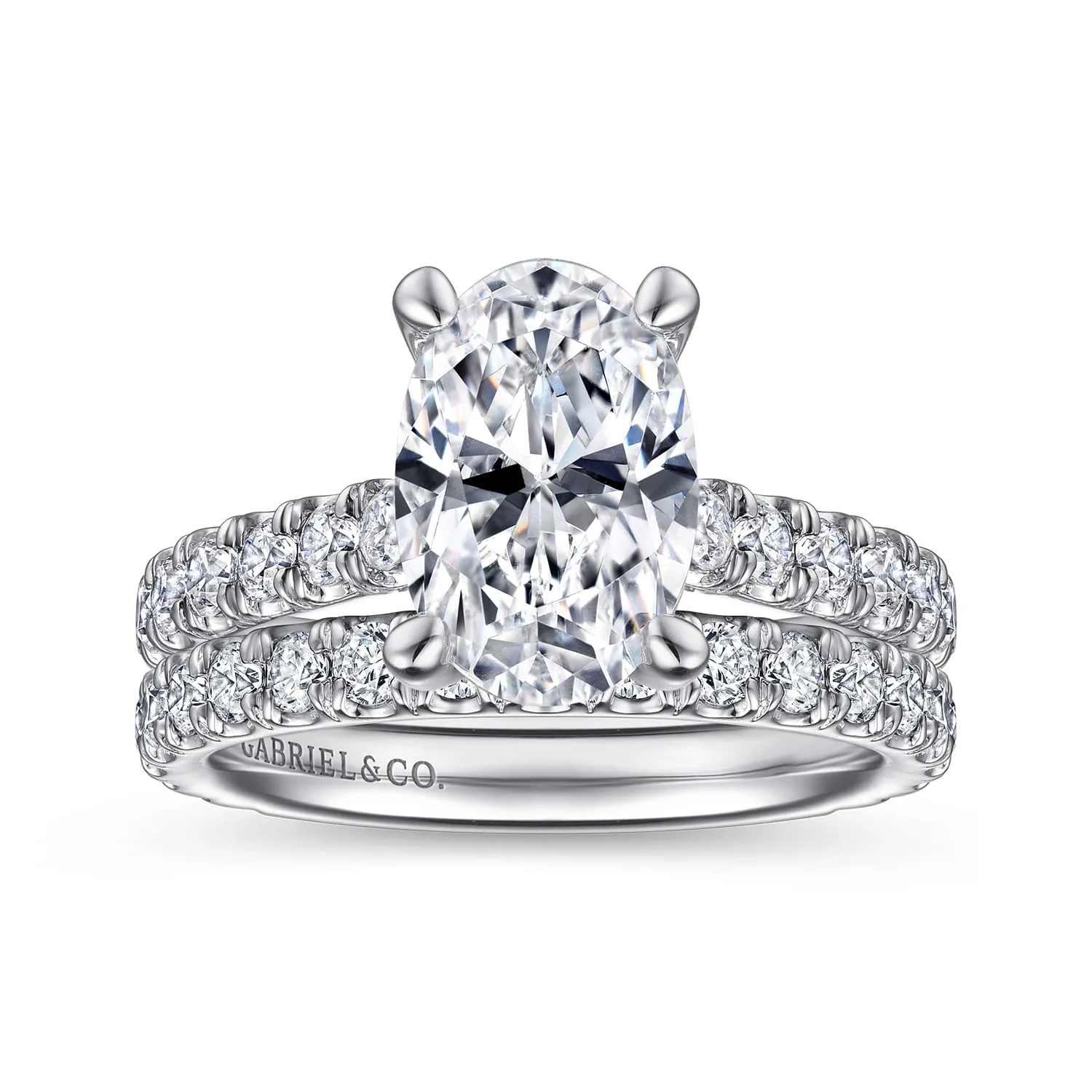 Diamond Matching Wedding Band in 14K White Gold, photograph 4