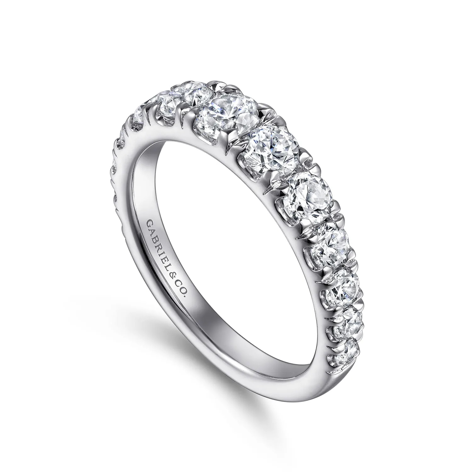 Diamond Matching Wedding Band in 14K White Gold, photograph 3