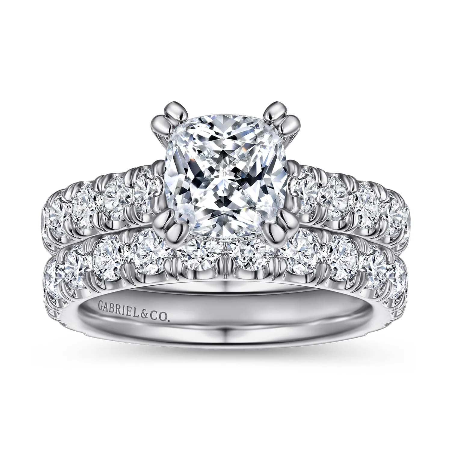 Diamond Matching Wedding Band in 14K White Gold, photograph 4