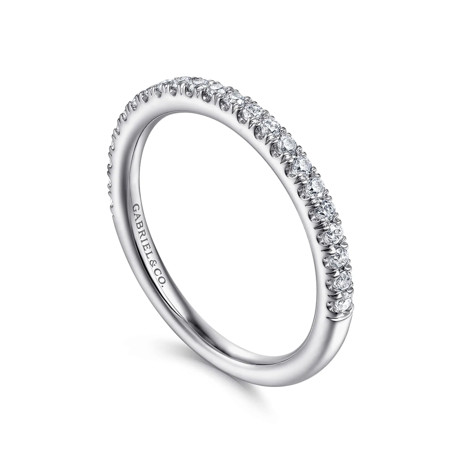 Diamond Matching Wedding Band in 14K White Gold, photograph 3