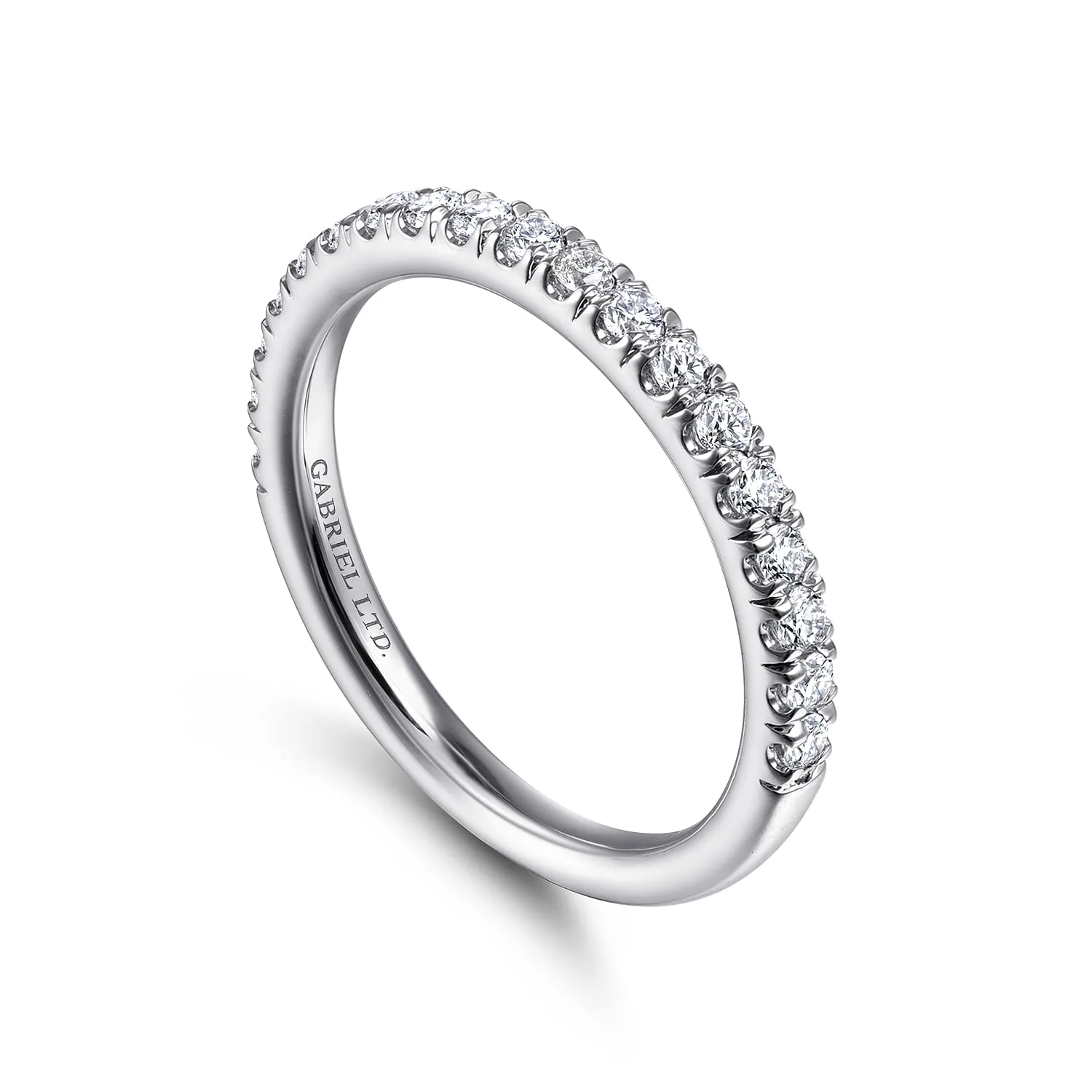 Diamond Matching Wedding Band in 18K White Gold, photograph 3