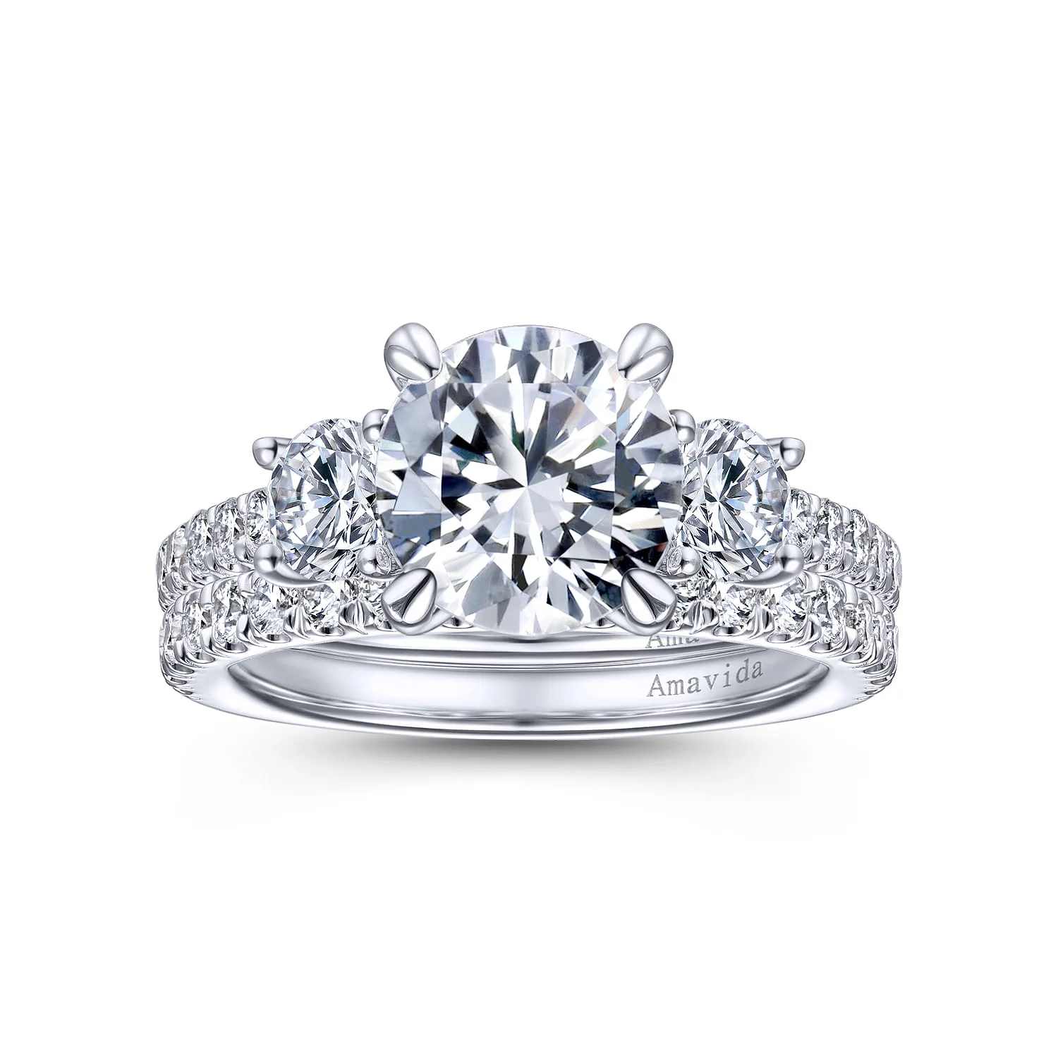 Diamond Matching Wedding Band in 18K White Gold, photograph 4