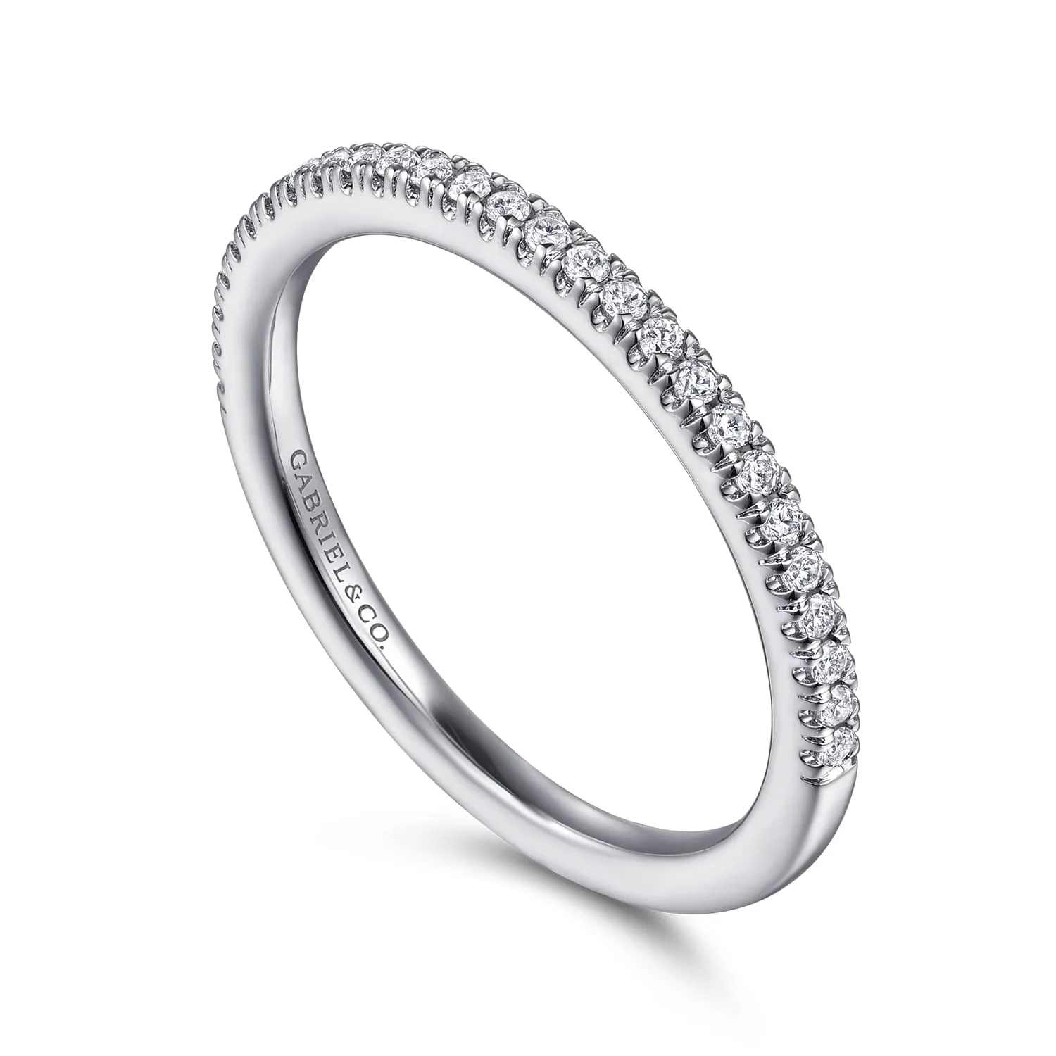 Diamond Matching Wedding Band in 14K White Gold, photograph 3