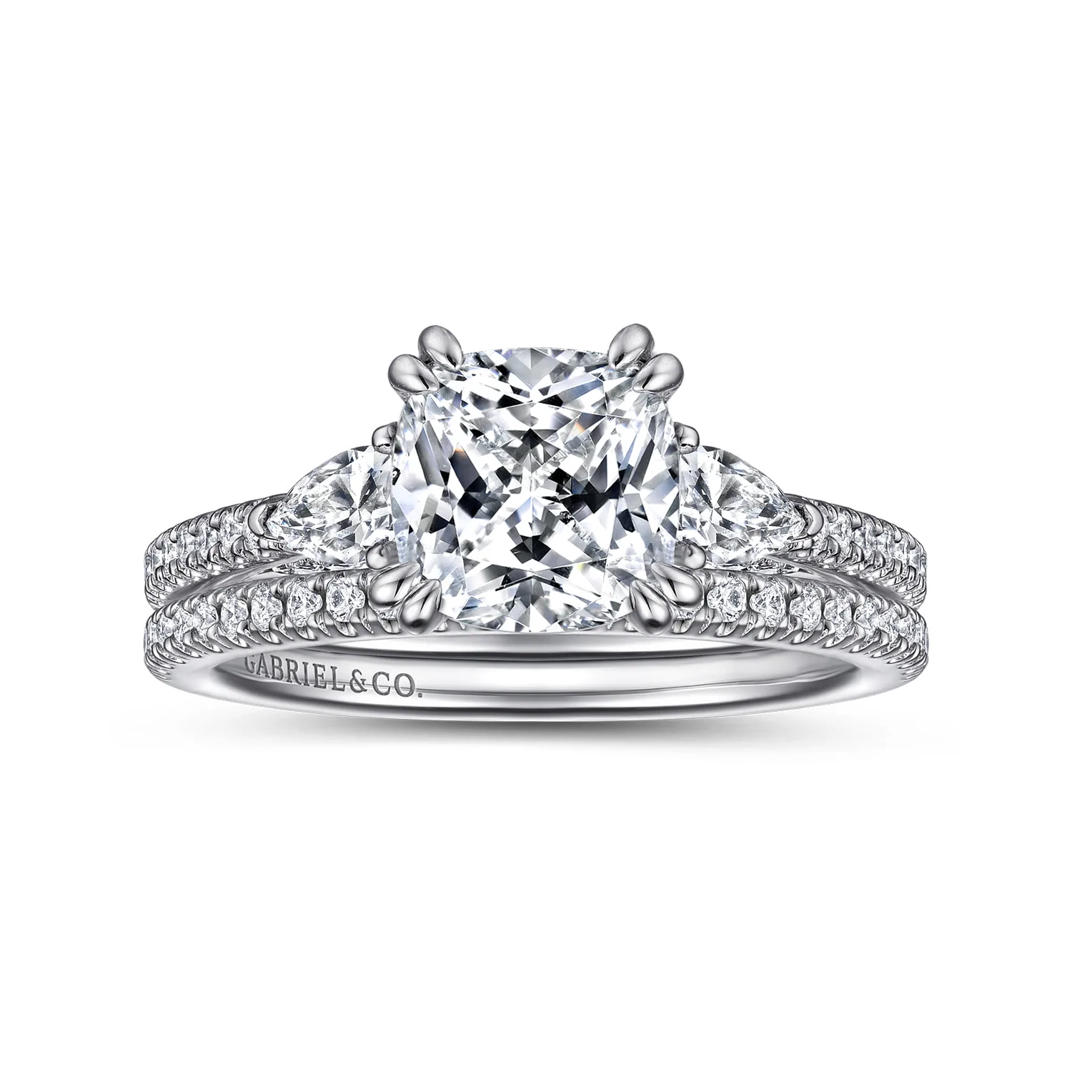 Diamond Matching Wedding Band in 14K White Gold, photograph 4