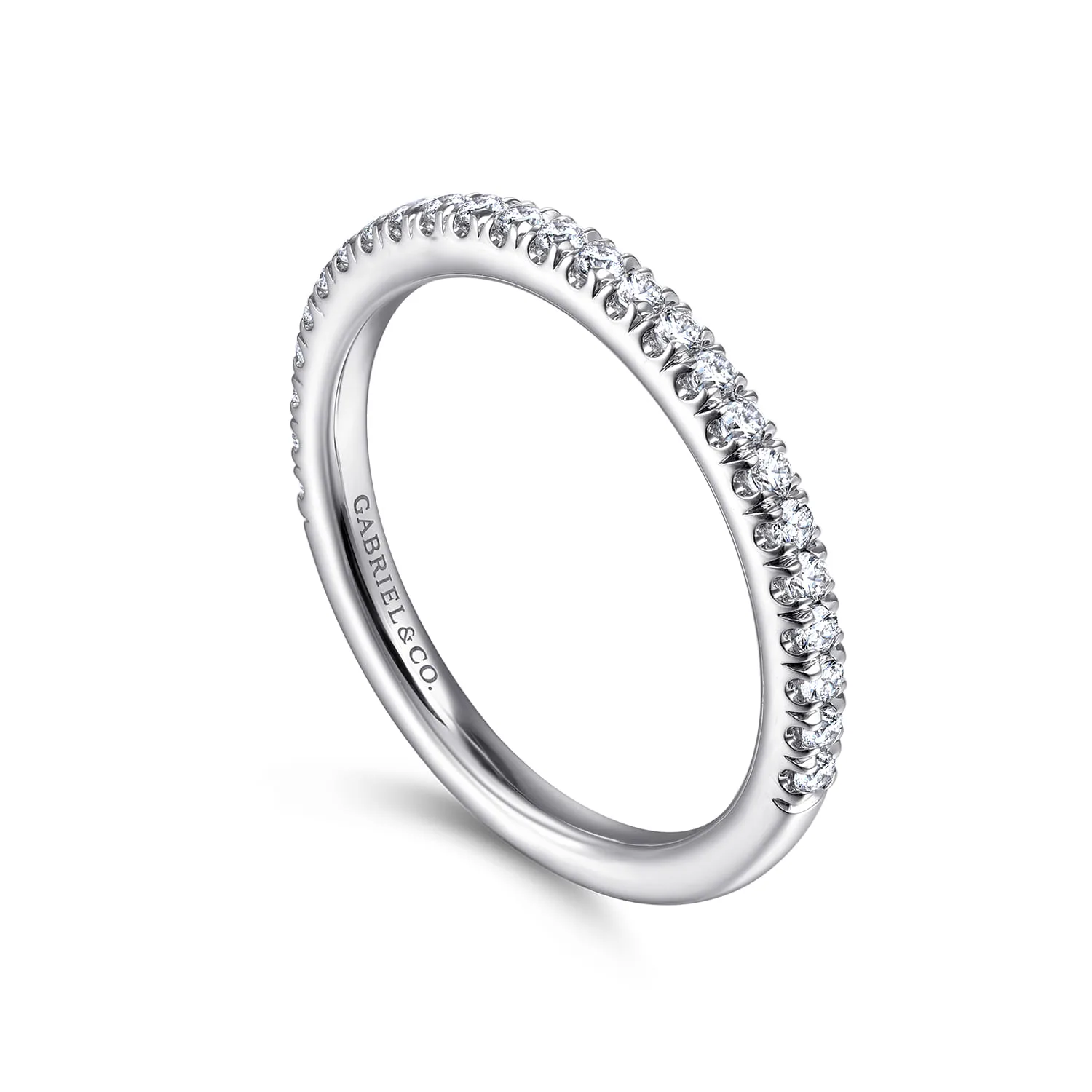 Diamond Matching Wedding Band in 14K White Gold, photograph 3