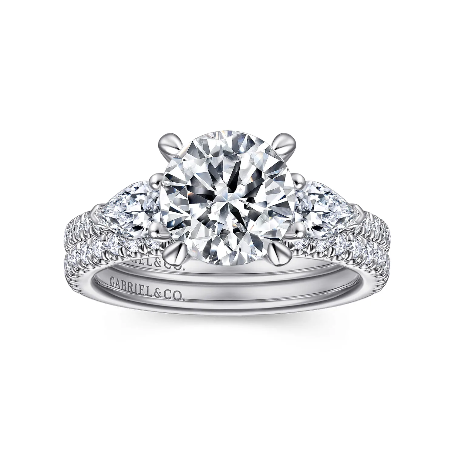 Diamond Matching Wedding Band in 14K White Gold, photograph 4