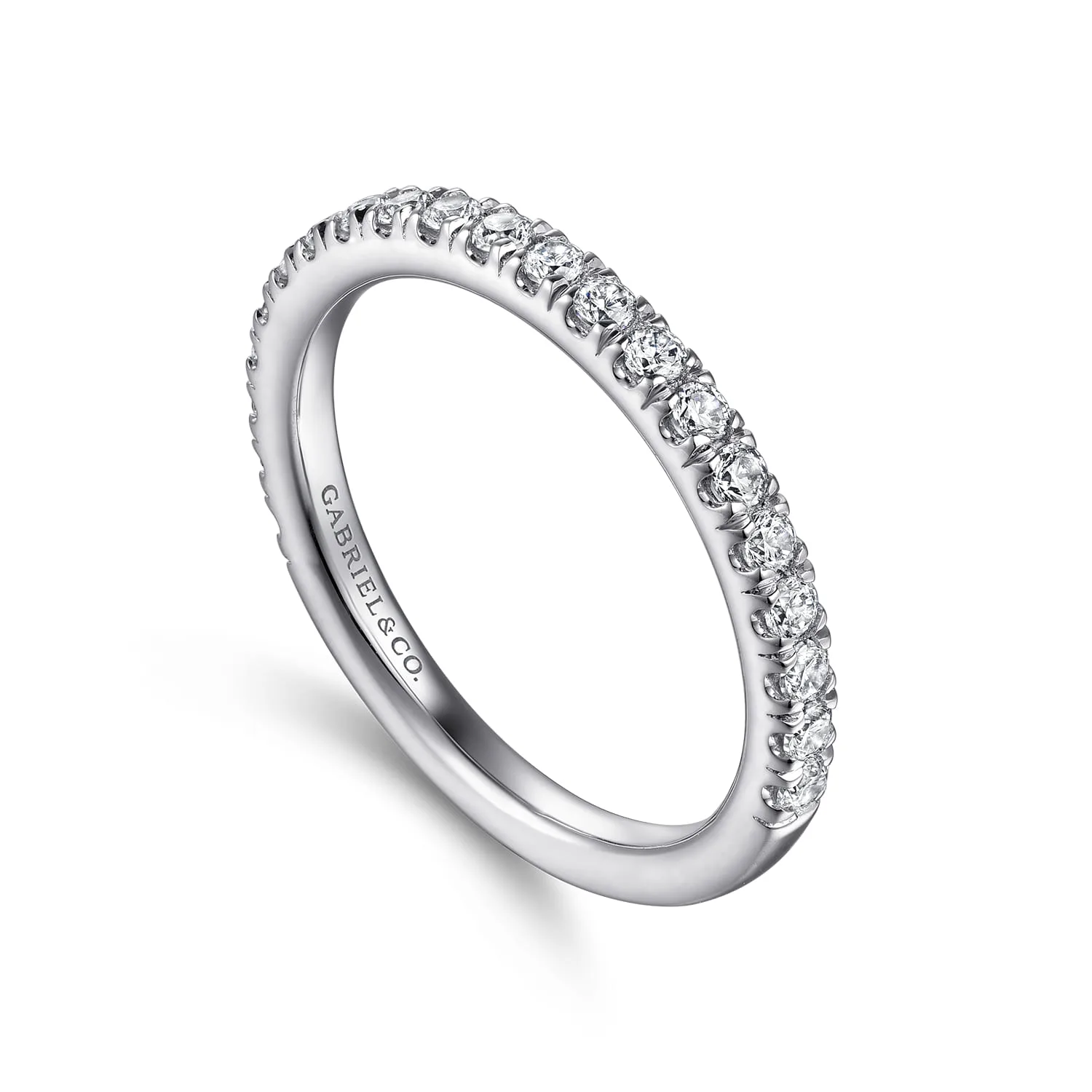 Diamond Matching Wedding Band in 14K White Gold, photograph 3