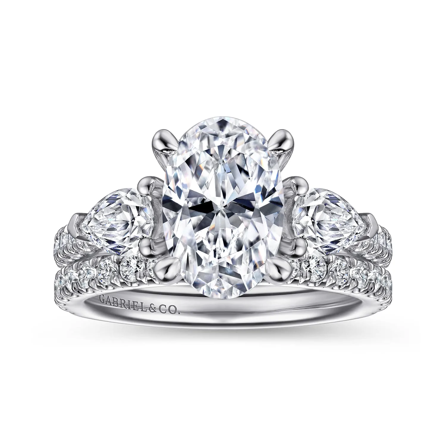 Diamond Matching Wedding Band in 14K White Gold, photograph 4