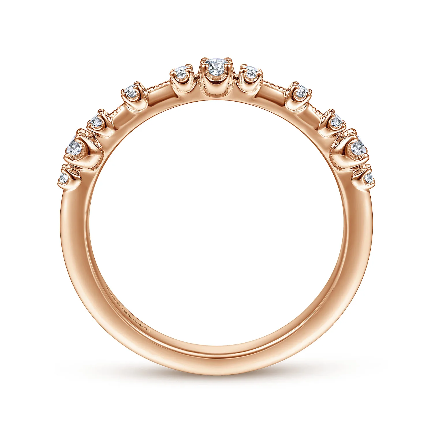Diamond Matching Wedding Band in 14K Rose Gold, photograph 2