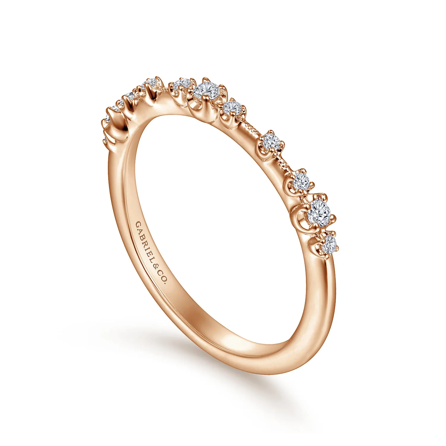 Diamond Matching Wedding Band in 14K Rose Gold, photograph 3