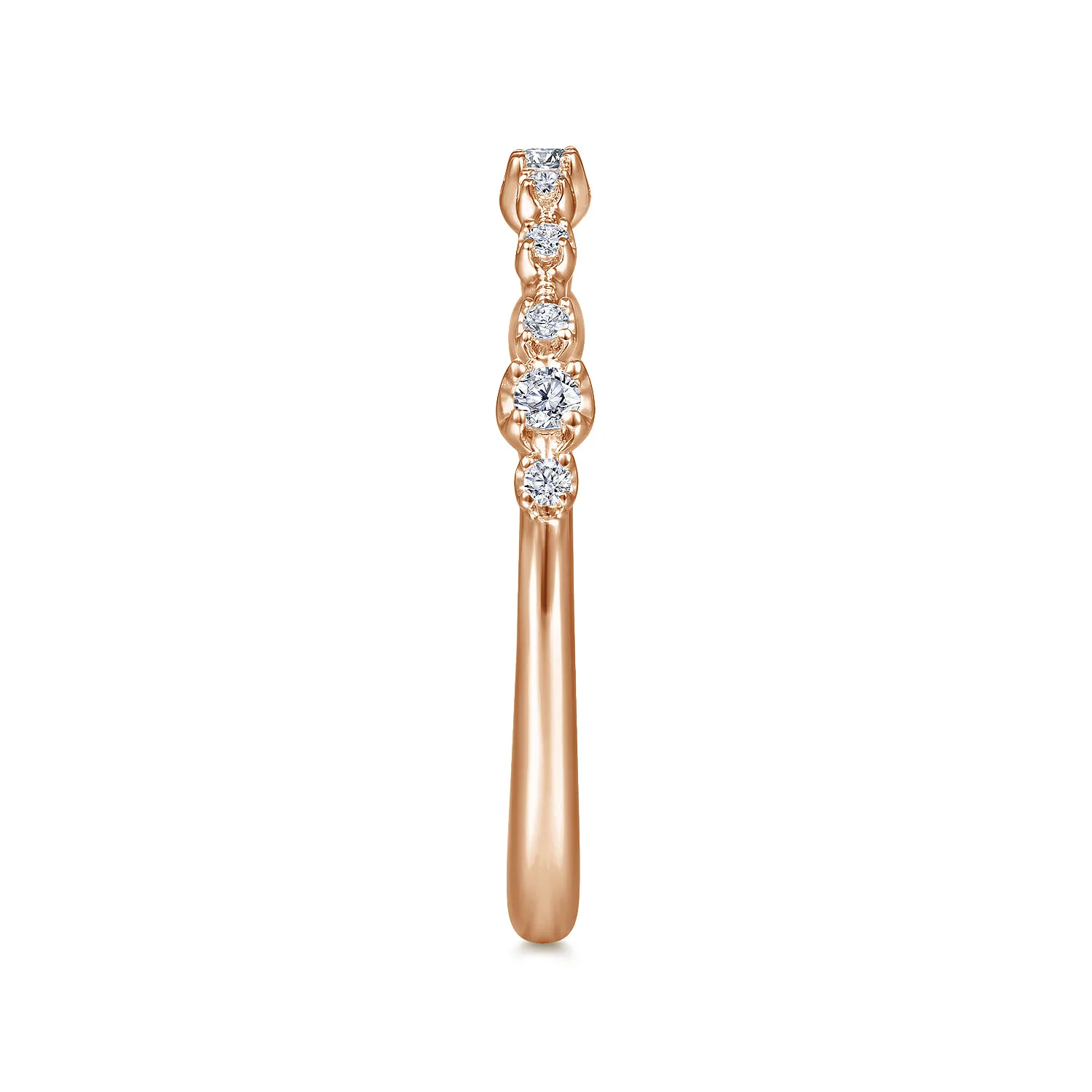 Diamond Matching Wedding Band in 14K Rose Gold, photograph 5
