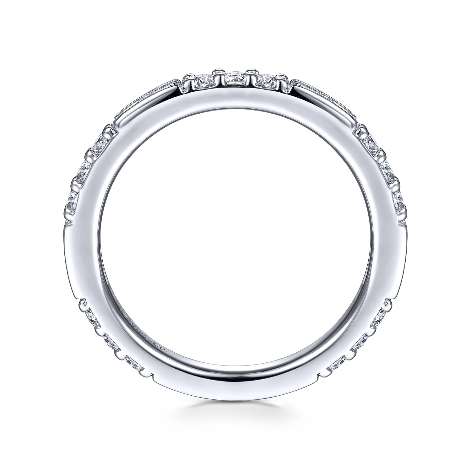 Diamond Matching Wedding Band in 14K White Gold, photograph 2