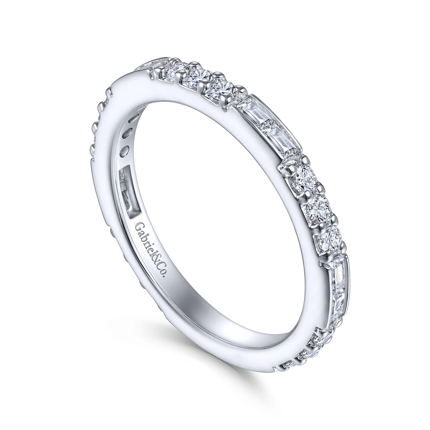 Diamond Matching Wedding Band in 14K White Gold, photograph 3