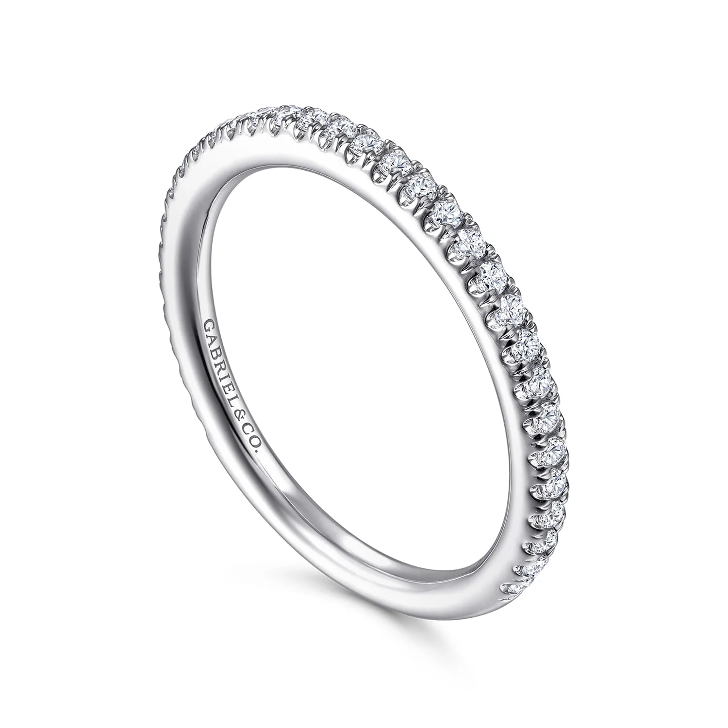 Diamond Matching Wedding Band in 14K White Gold, photograph 3