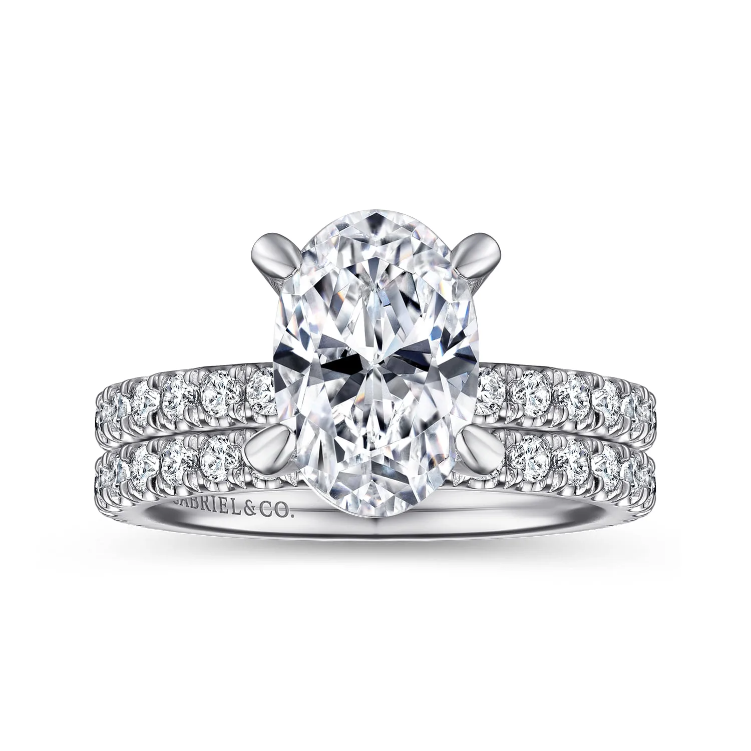 Diamond Matching Wedding Band in 14K White Gold, photograph 4
