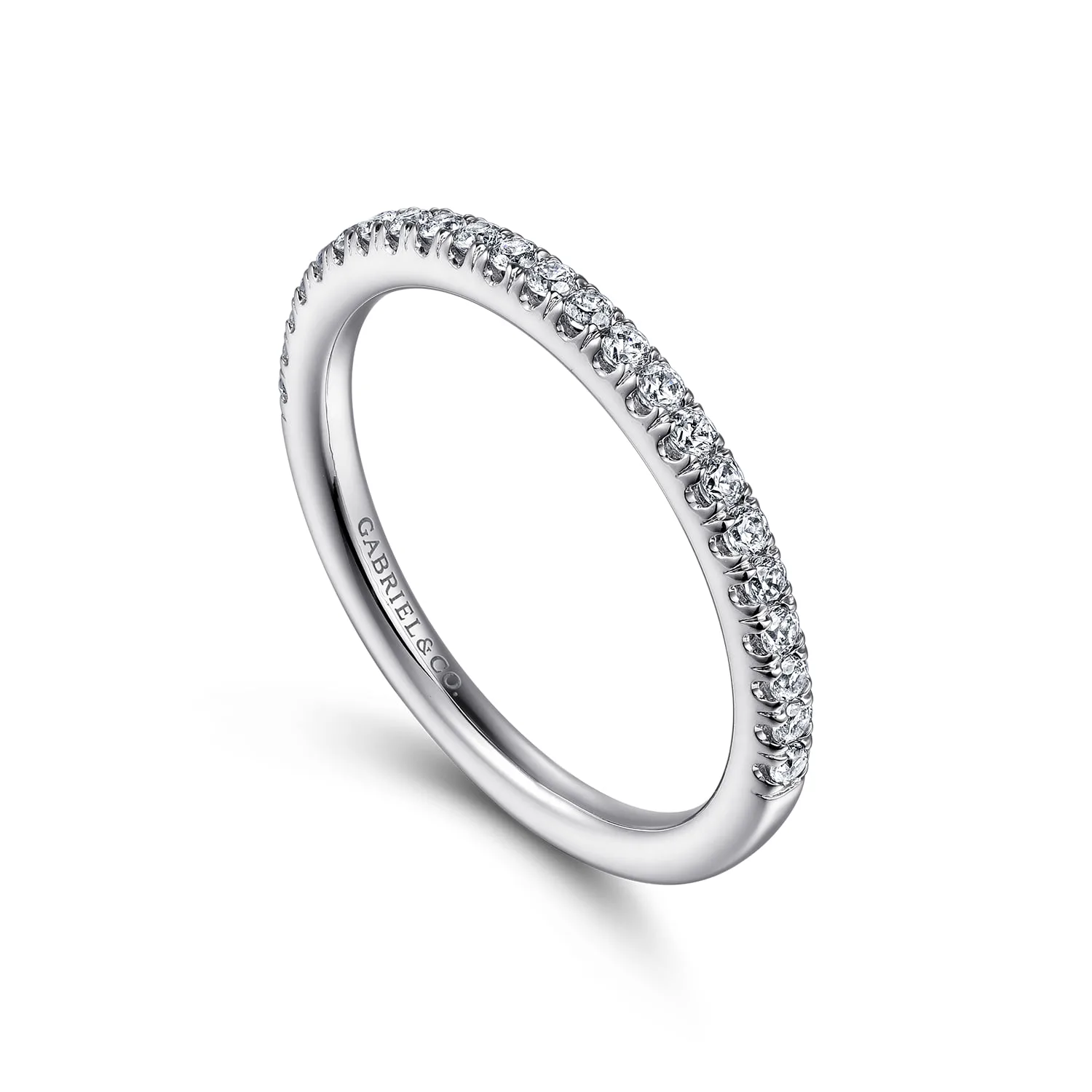Diamond Matching Wedding Band in 14K White Gold, photograph 3