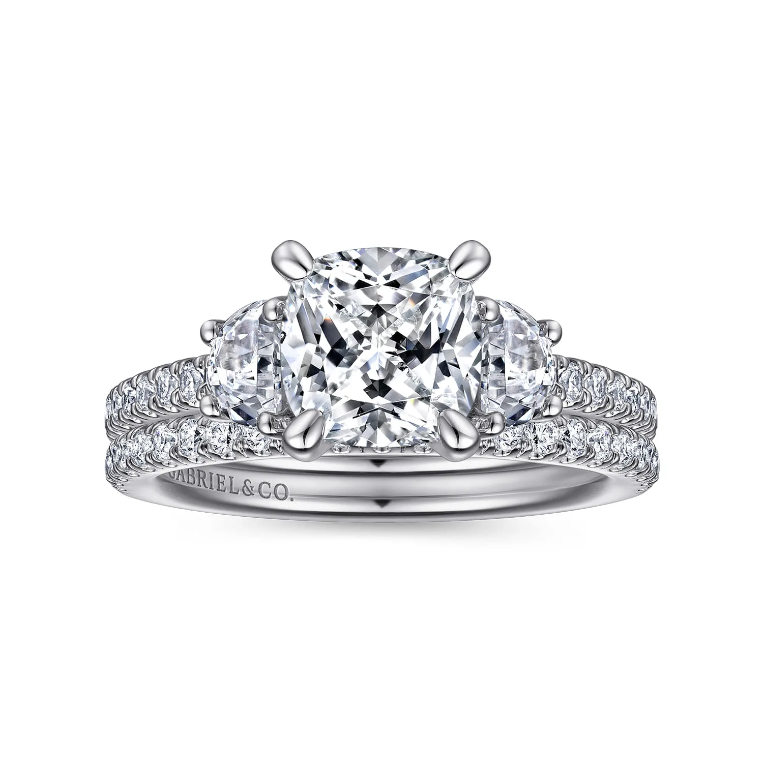 Diamond Matching Wedding Band in 14K White Gold, photograph 4