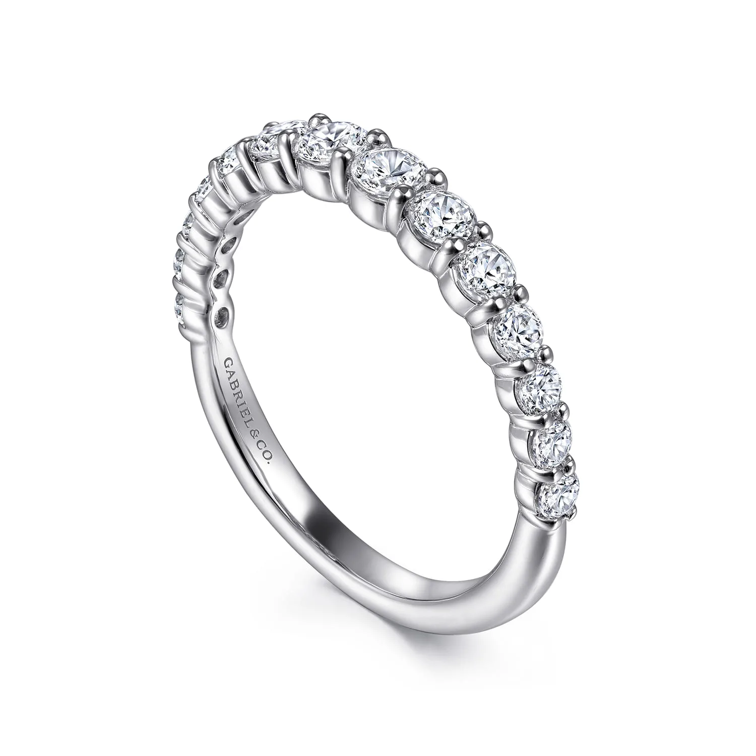 Diamond Matching Wedding Band in 14K White Gold, photograph 3
