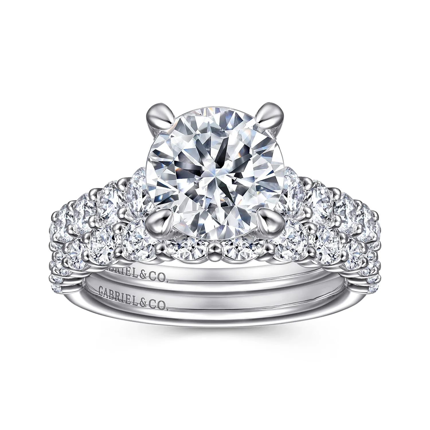Diamond Matching Wedding Band in 14K White Gold, photograph 4