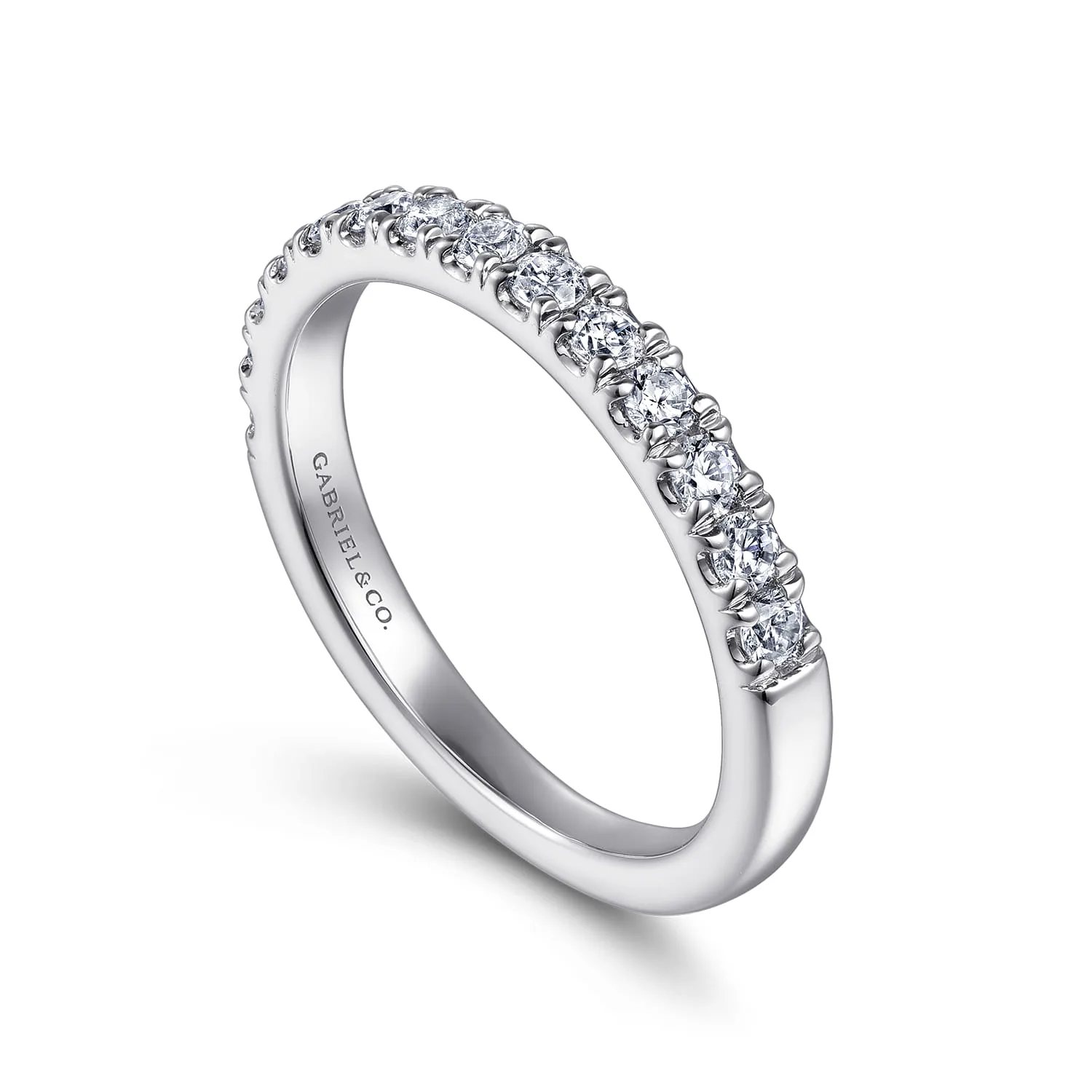Diamond Matching Wedding Band in 14K White Gold, photograph 3