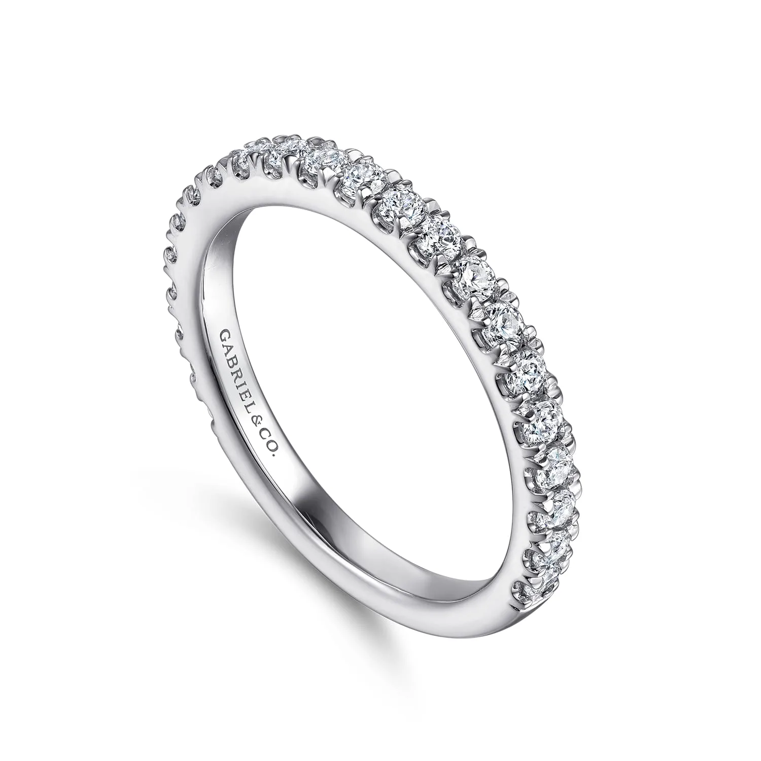 Diamond Matching Wedding Band in 14K White Gold, photograph 3