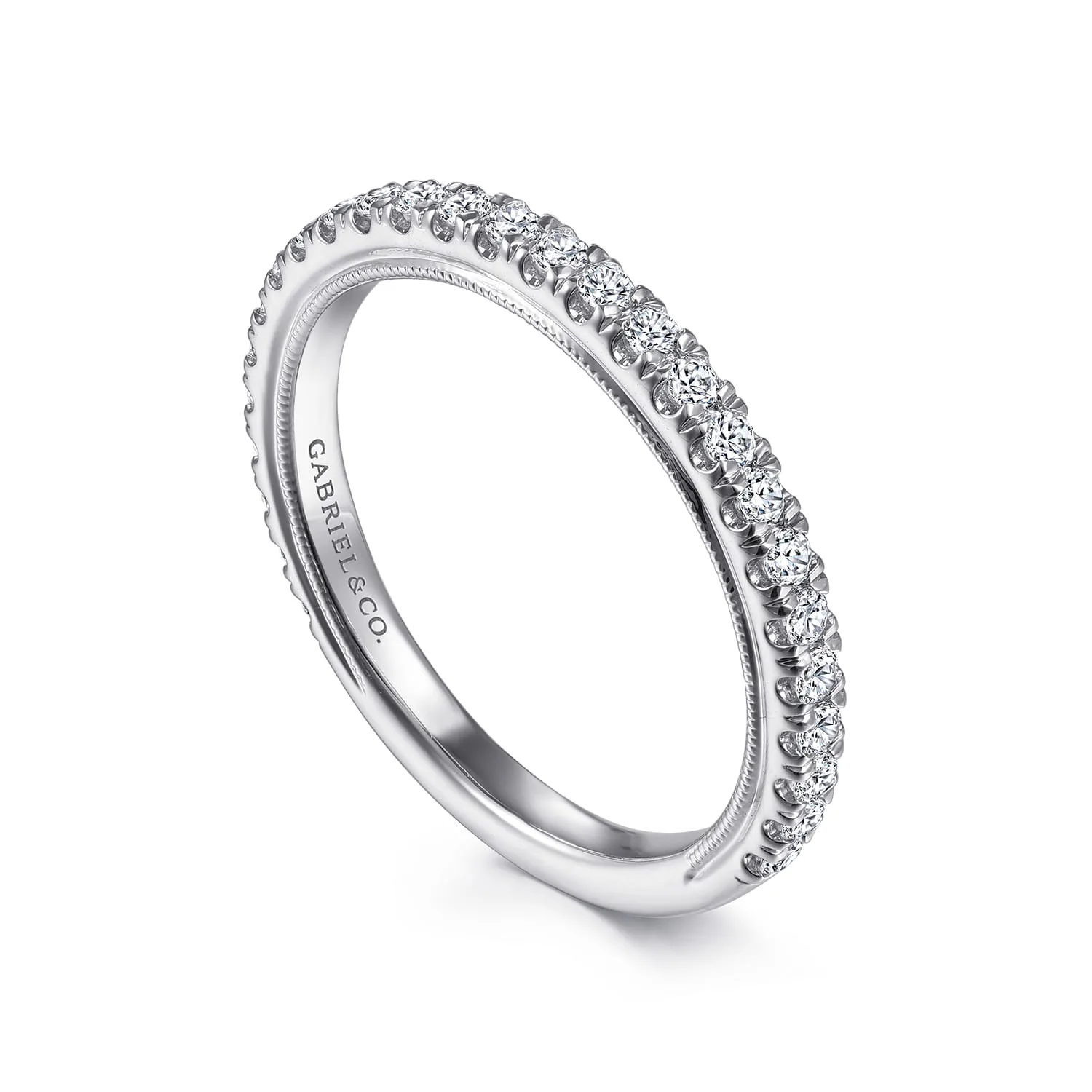 Diamond Matching Wedding Band in 14K White Gold, photograph 3